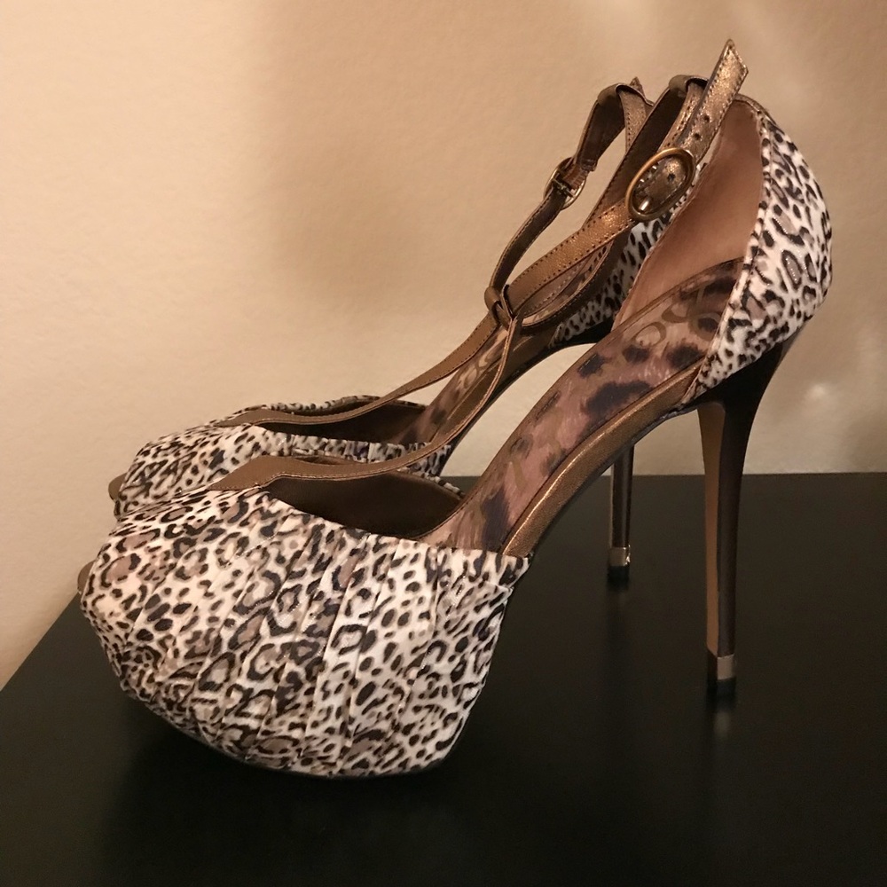 Sam Edelman Leopard Print Platform Stilettos
